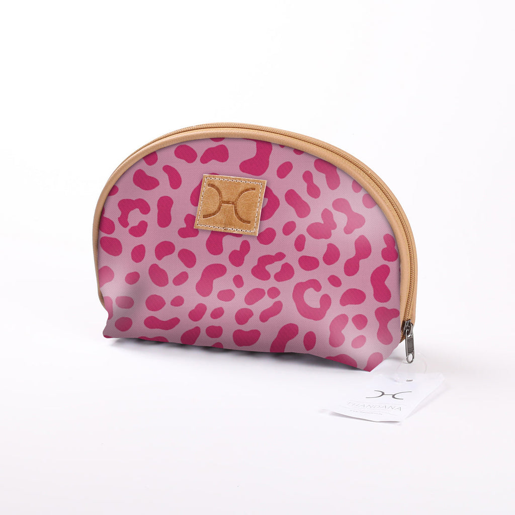 Big Mouth Bag - Laminated Fabric - Cheetah - Pink