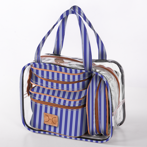 Cosmetic MAXI Bag Set Laminated Fabric - Linear - Jet