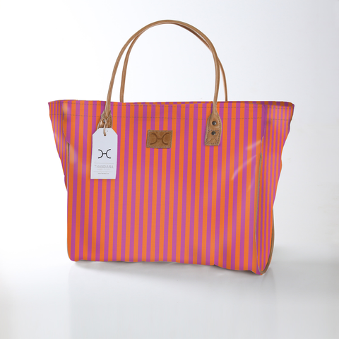 Utility Shopper Bag - Linear - Preppy