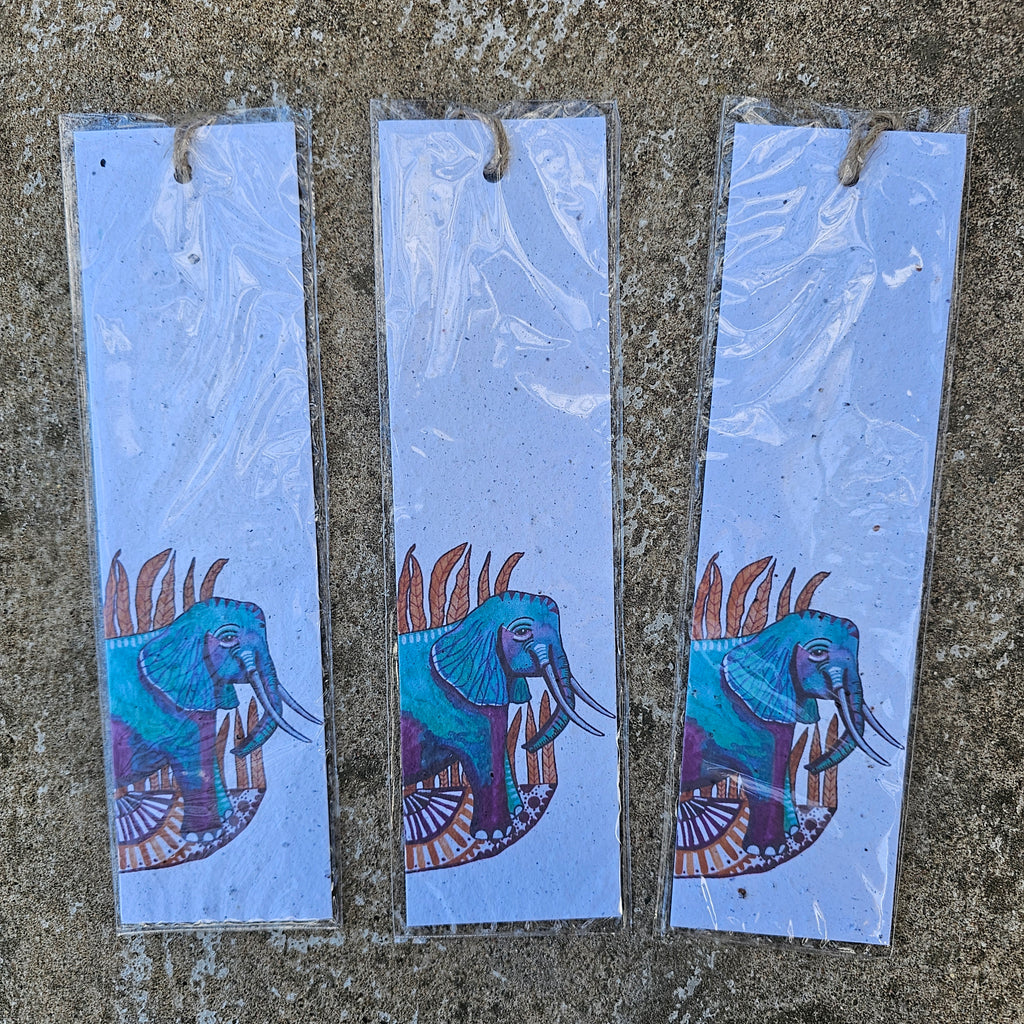 Elephant - Growing Paper Bookmark