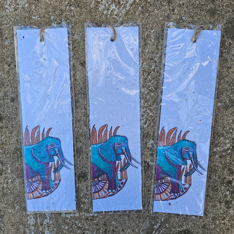 Elephant - Growing Paper Bookmark