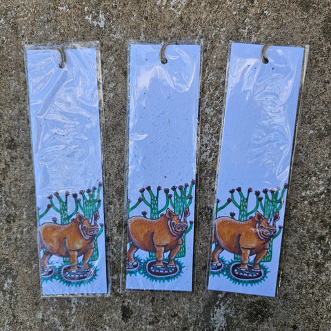 Rhino - Growing Paper Bookmark