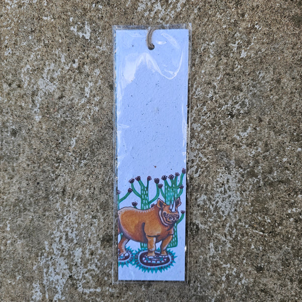 Rhino - Growing Paper Bookmark