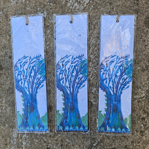 Blue Tree - Growing Paper Bookmark