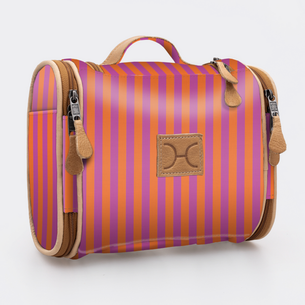 Compact Travel Vanity Laminated Fabric - Linear - Preppy