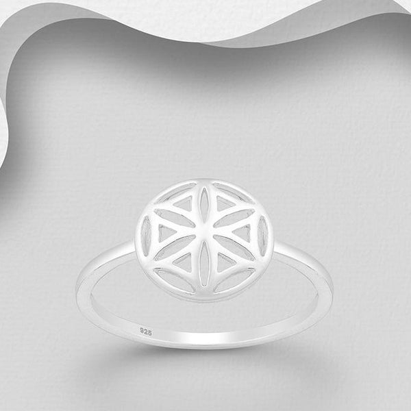 Flower of Life Sterling Silver Ring