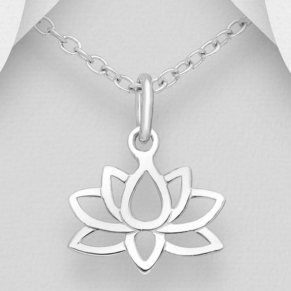 Lotus Sterling Silver Pendant - Style 2