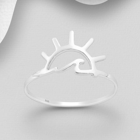 Sunset Wave Sterling Silver Ring