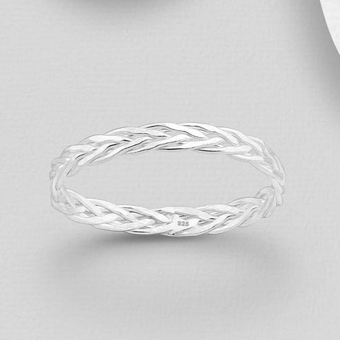 Weave Band Sterling Silver Ring