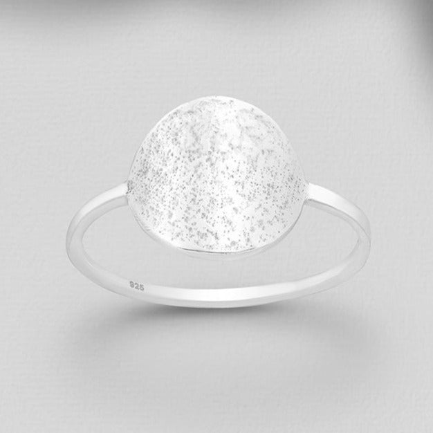 Sterling Silver Hammered Circle Ring