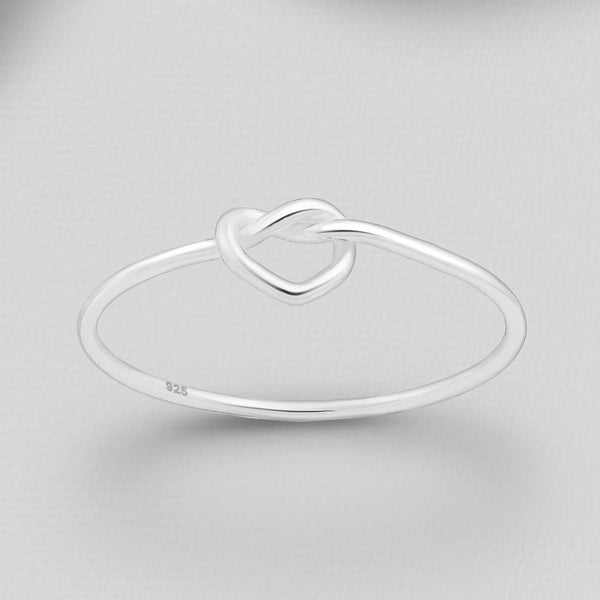 Sterling Silver Heart Knot Ring