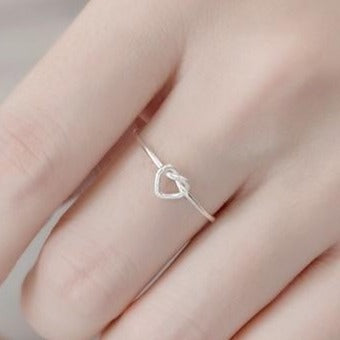 Sterling Silver Heart Knot Ring