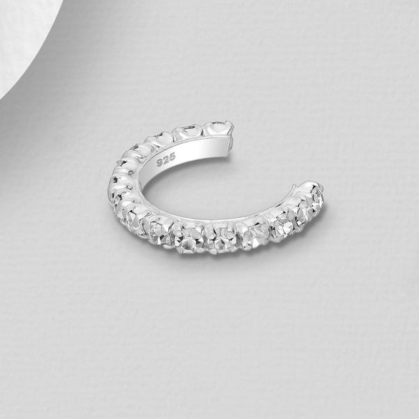 Sterling Silver Ear Cuff - Crystal