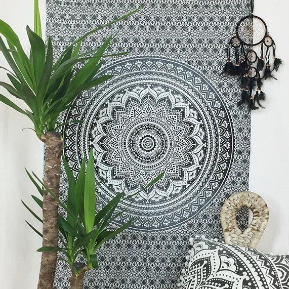 Black Grey Ombre Twin Throw