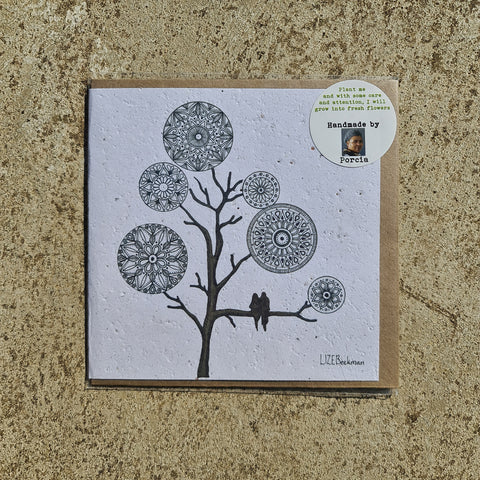 Mandala Tree - Growing Paper Greeting Card