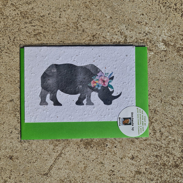 Rhino - Growing Paper Greeting Card