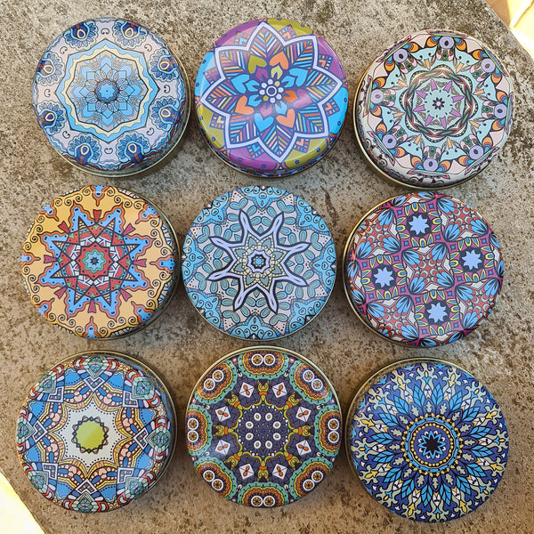 Trinket Tin - Blue/Green Mandala