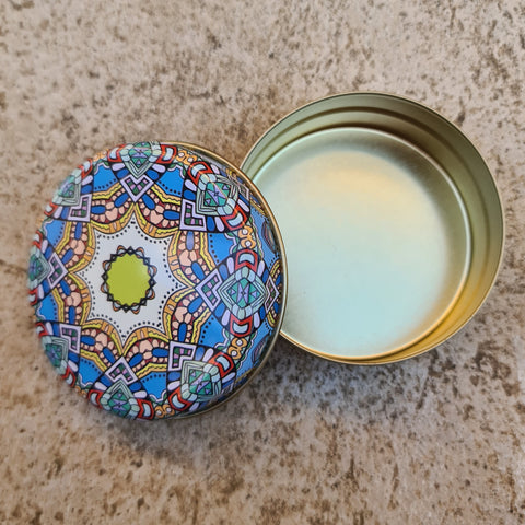 Trinket Tin - Blue/Green Mandala