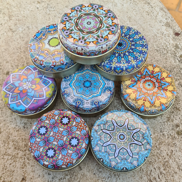 Trinket Tin - Blue/Green Mandala