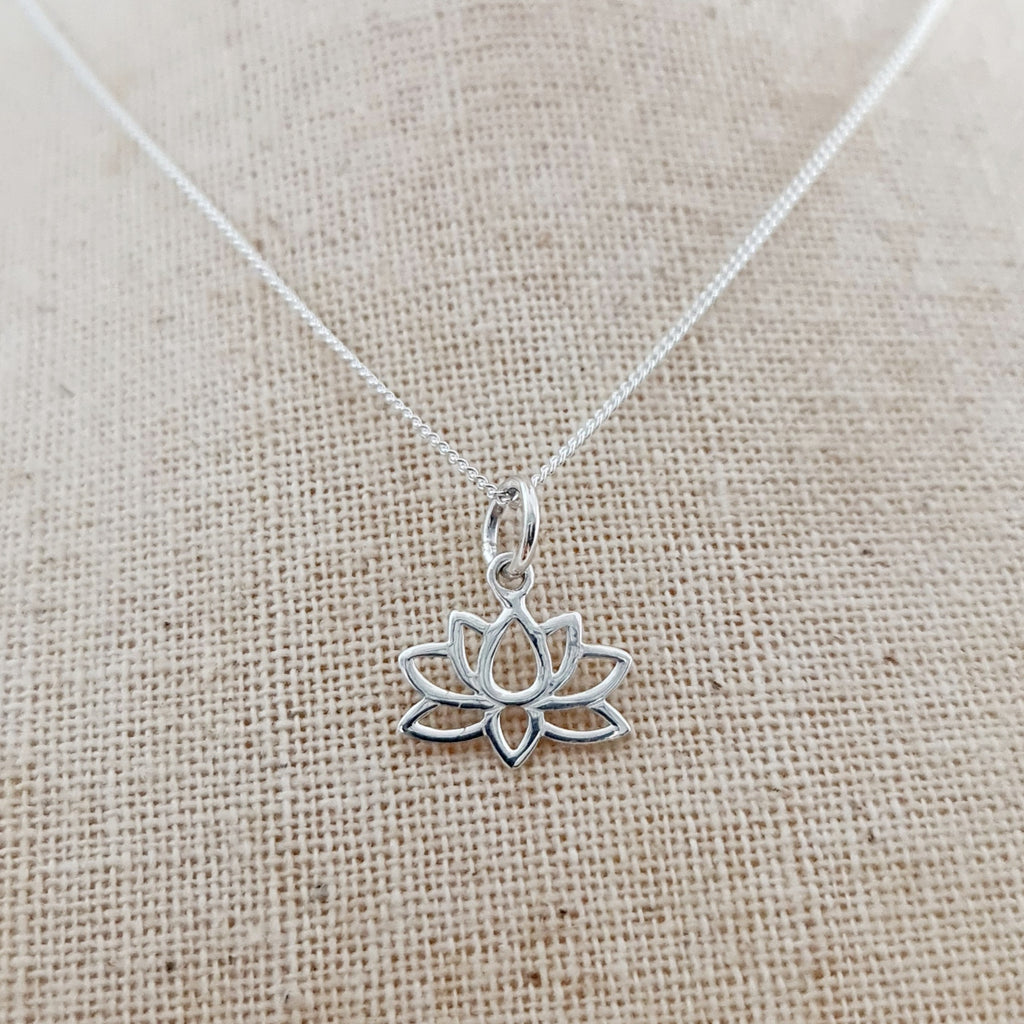 Lotus Sterling Silver Pendant - Style 2