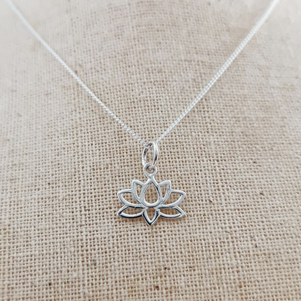 Lotus Sterling Silver Pendant - Style 2