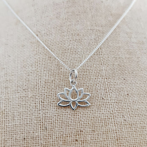 Lotus Sterling Silver Pendant - Style 2