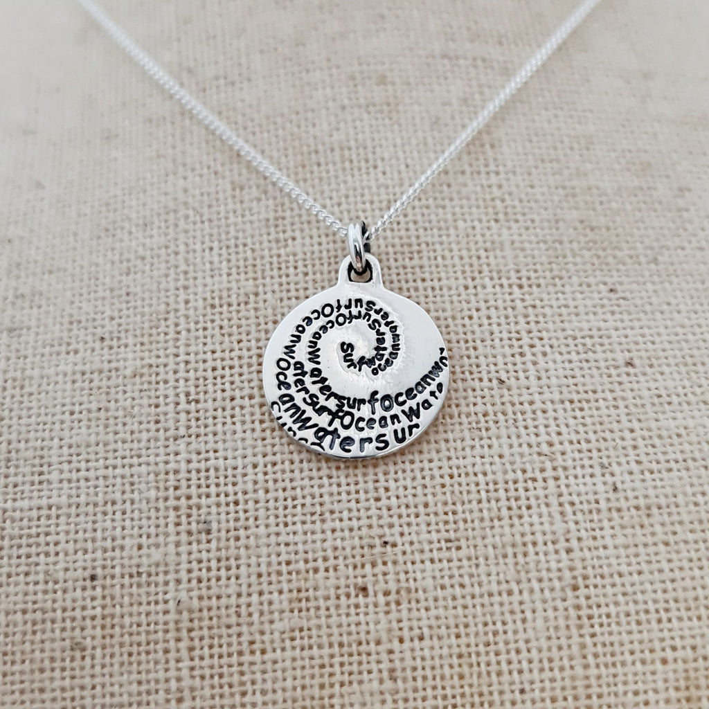 Sterling Silver Ocean Message Pendant