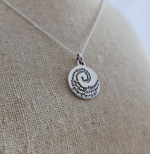 Sterling Silver Ocean Message Pendant