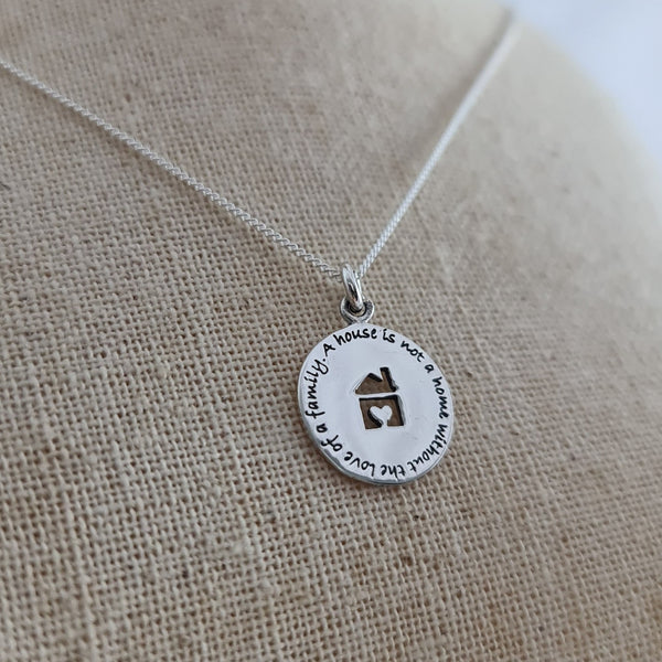Sterling Silver Home Message Pendant