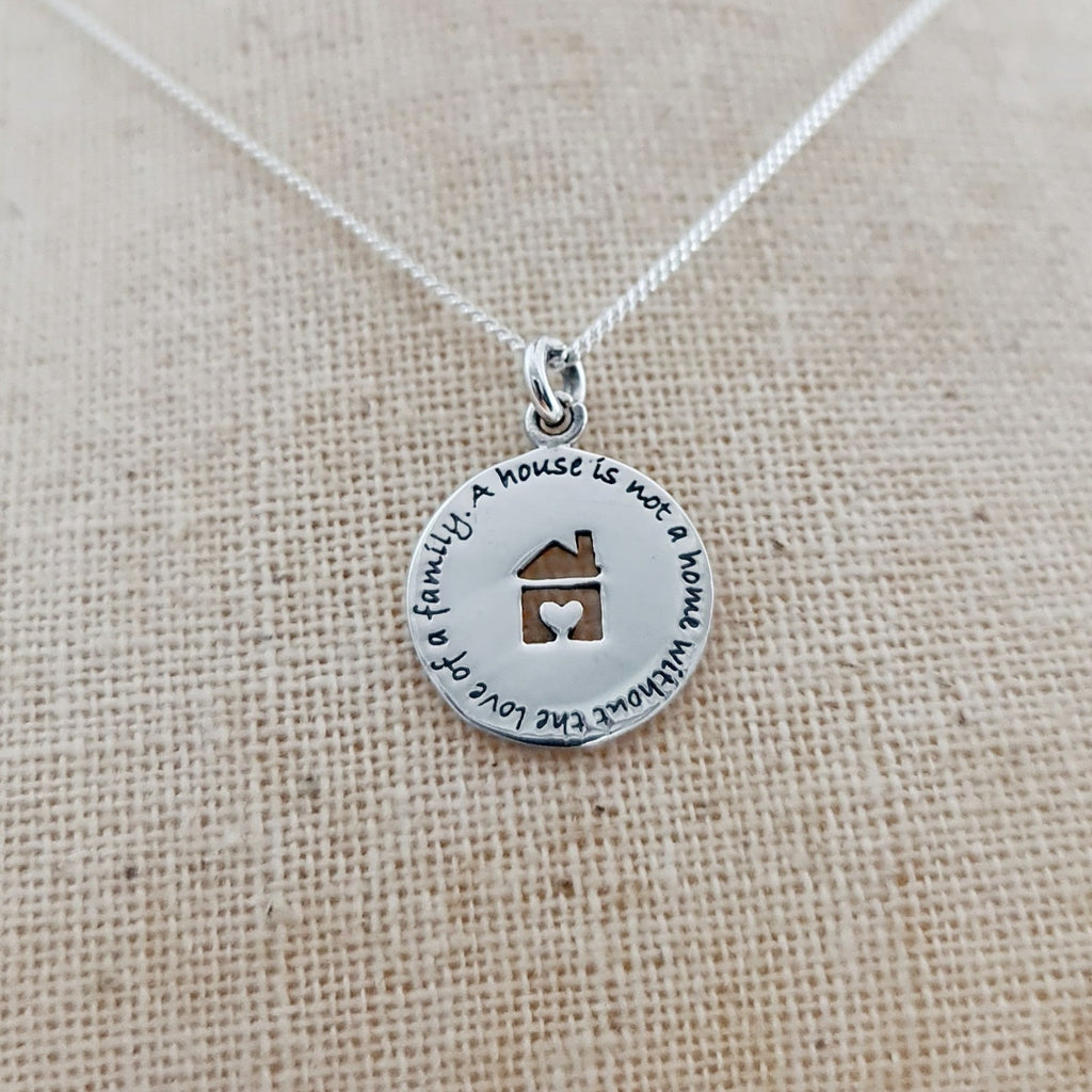 Sterling Silver Home Message Pendant
