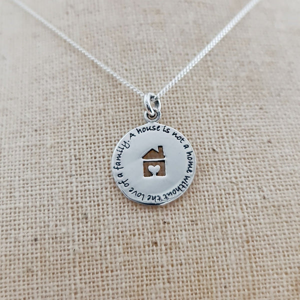 Sterling Silver Home Message Pendant