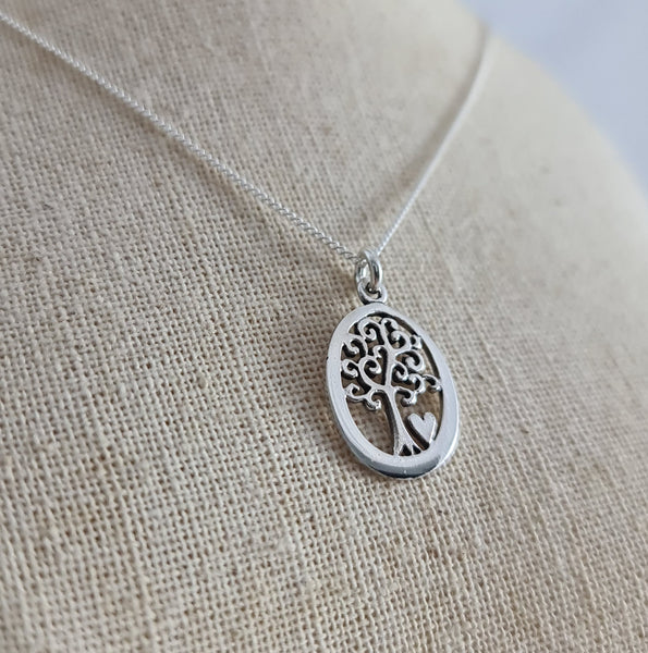 Tree of Life Heart Sterling Silver Pendant
