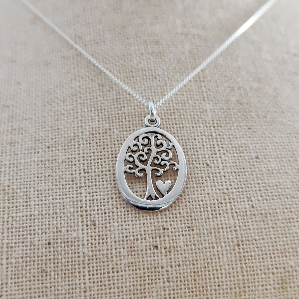 Tree of Life Heart Sterling Silver Pendant