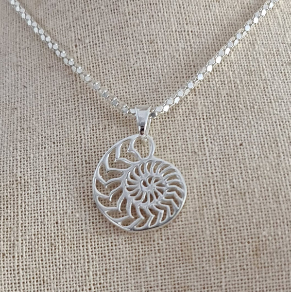 Ammonite Fossil Sterling Silver Pendant
