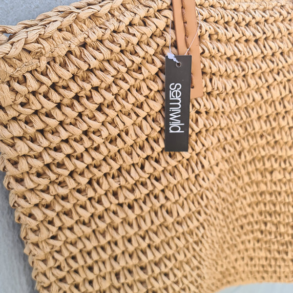 Crochet Basket Bag - Beige