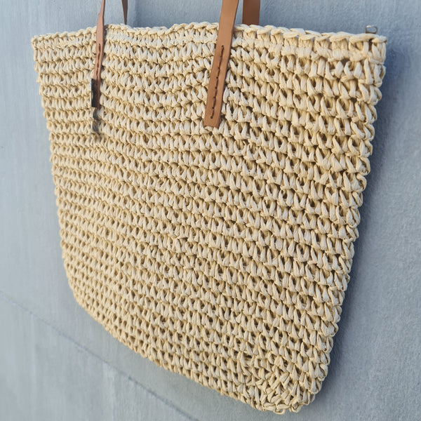 Crochet Basket Bag - Cream