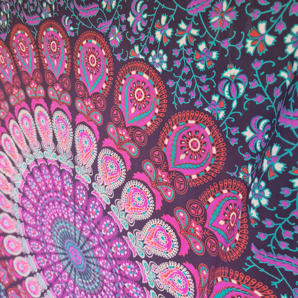 Plum Peacock Twin Throw
