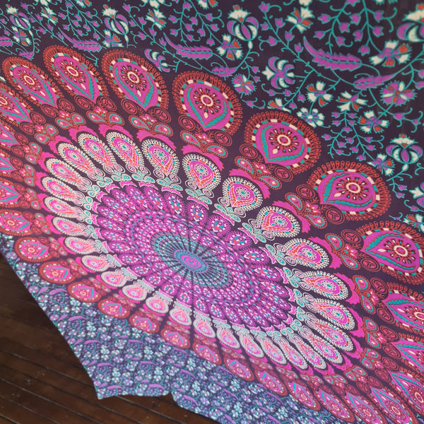 Plum Peacock Twin Throw