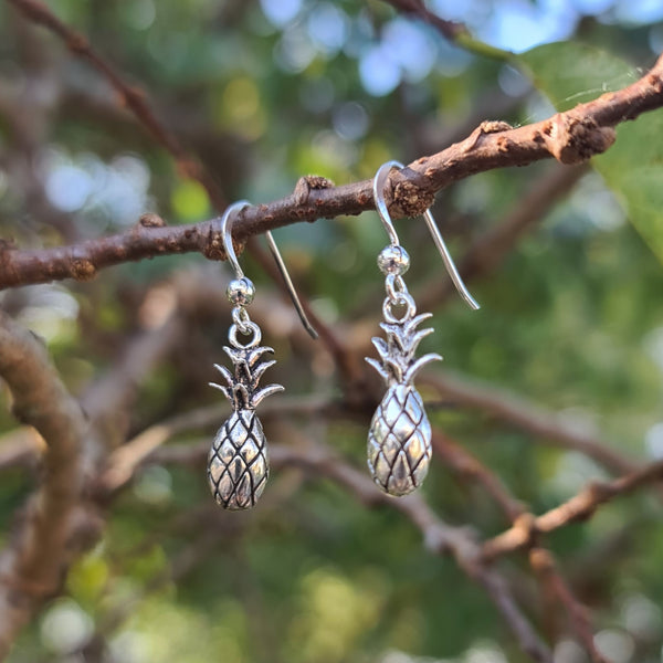 Sterling Silver Pineapple Hook Earrings