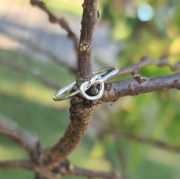 Sterling Silver Heart Knot Ring