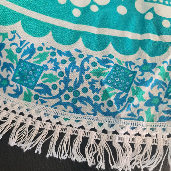 Ombre Green Mandala Roundie - Tassel Fringe