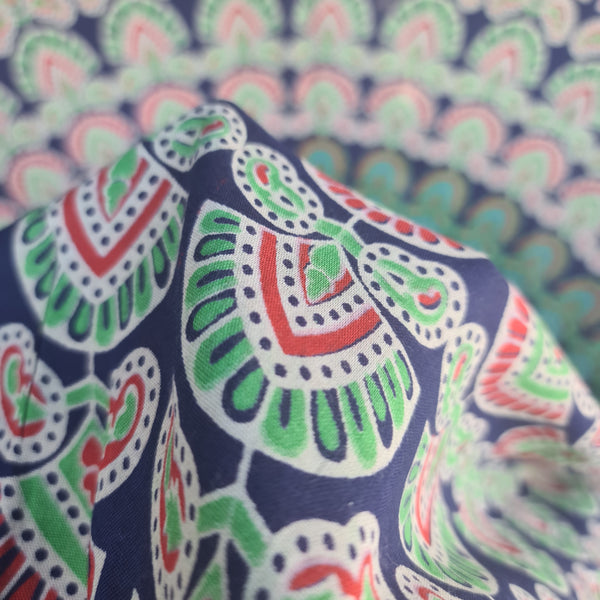 Blue Peacock Flower Rayon Sarong