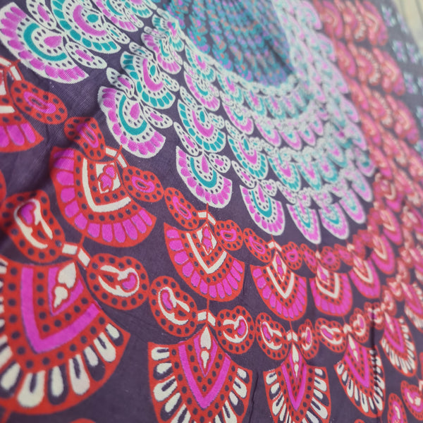 Purple Peacock Flower Rayon Sarong