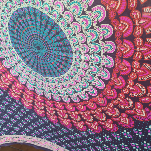 Purple Peacock Flower Rayon Sarong