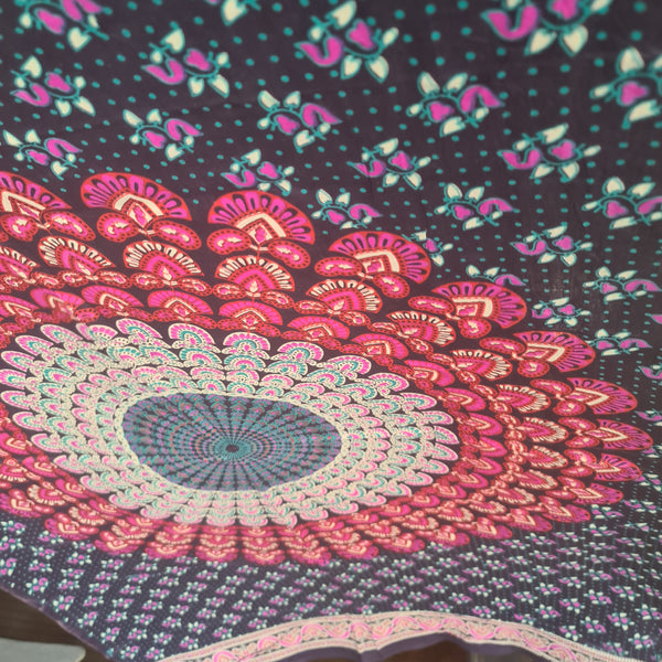 Purple Peacock Flower Rayon Sarong
