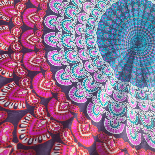 Purple Peacock Flower Rayon Sarong