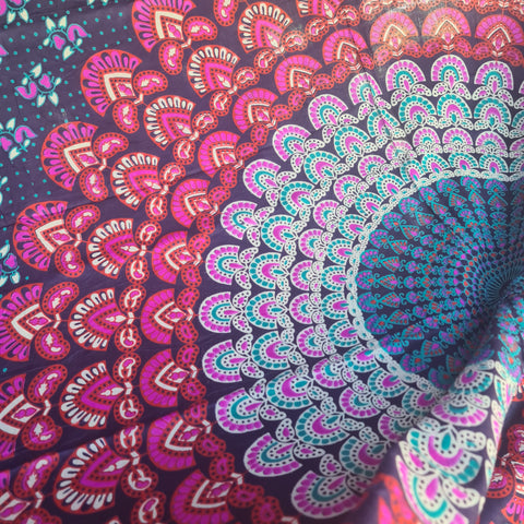 Purple Peacock Flower Rayon Sarong