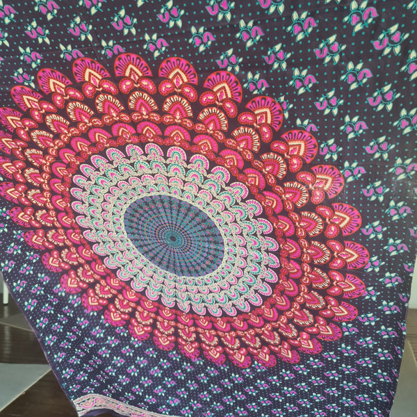 Purple Peacock Flower Rayon Sarong
