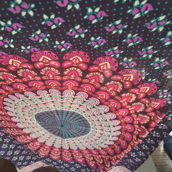 Purple Peacock Flower Rayon Sarong