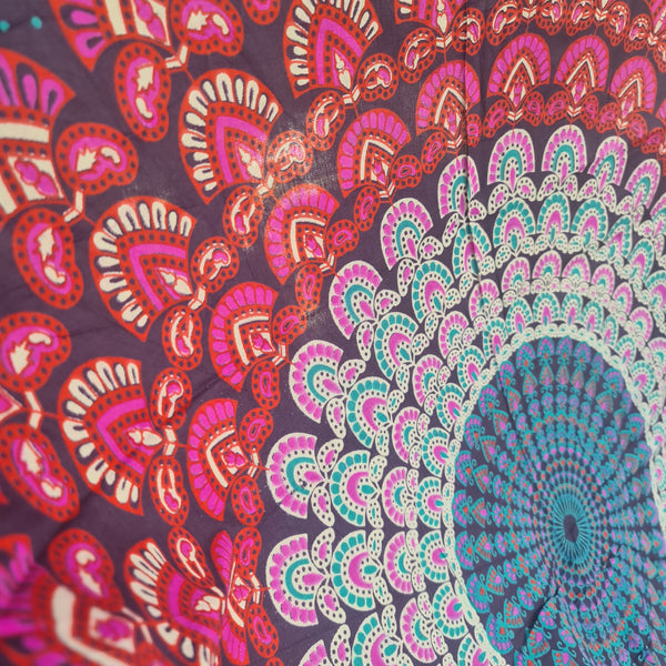 Purple Peacock Flower Rayon Sarong
